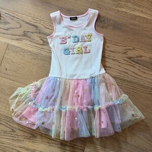 Zunie B'Day Girl Rainbow Tulle Dress